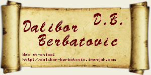 Dalibor Berbatović vizit kartica